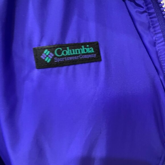 80’s COLUMBIA RETRO BOMBER JACKET REVERSIBLE DISCO PURPLE/TEAL Sz S MEN ICONIC - Picture 8 of 16